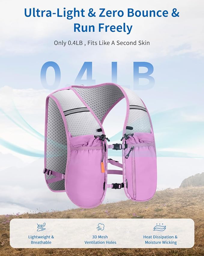 ECOHUB Running Hydration Vest Backpack, Lightweight Hydration Pack Bag Daypack - Image 2