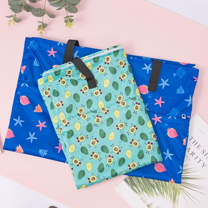 ALVABABY 2 Pack Large Wet Dry Bag Waterproof Hanging Cloth Diaper - Image 7