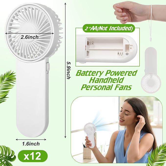 Sumind 12 Pcs Small Personal Portable Fan Mini Handheld Bulk 1 Speed Electric - Image 2