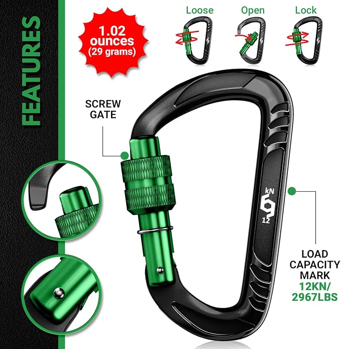 Rhino Produxs 12kN Heavy Duty Carabiner Clips, - Image 3
