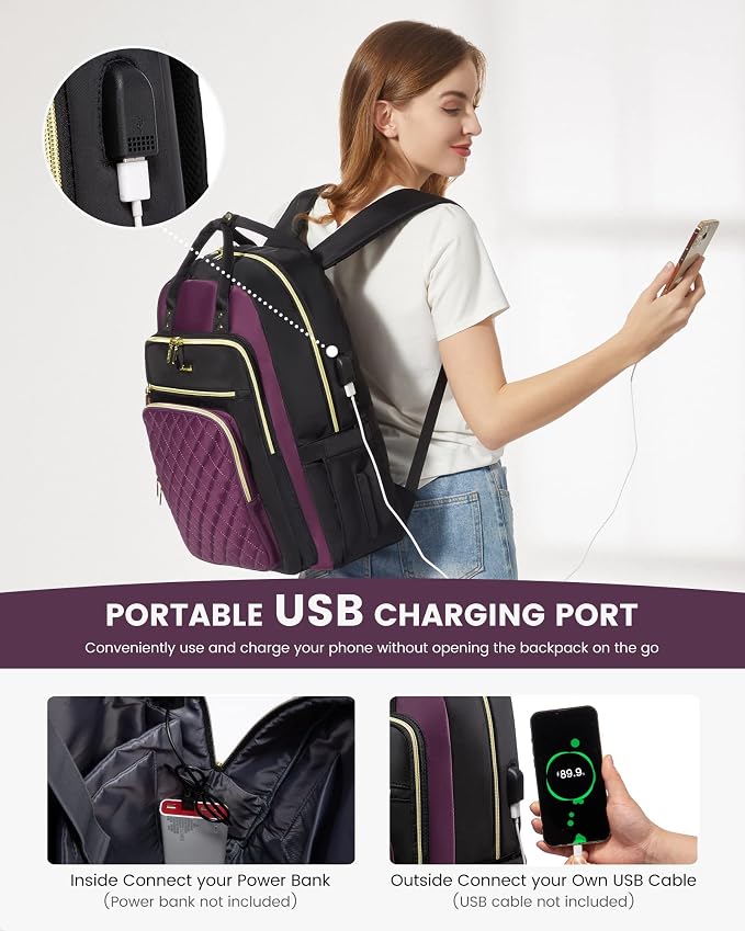 LOVEVOOK Laptop Backpack Purse for Women, 15.6" Laptop Bag for Travel - Image 6