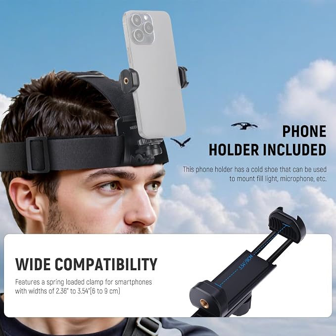 NEEWER Mobile Phone Chest Mount Head Strap Mount, Quick Release POV Vlog - Image 2