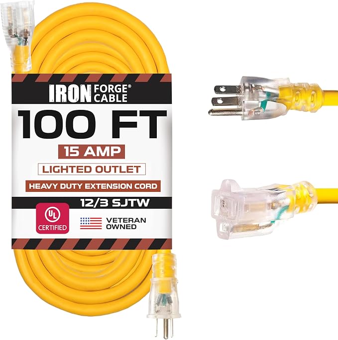 IRON FORGE CABLE 100 Foot Outdoor Extension Cord by IronForgeCable