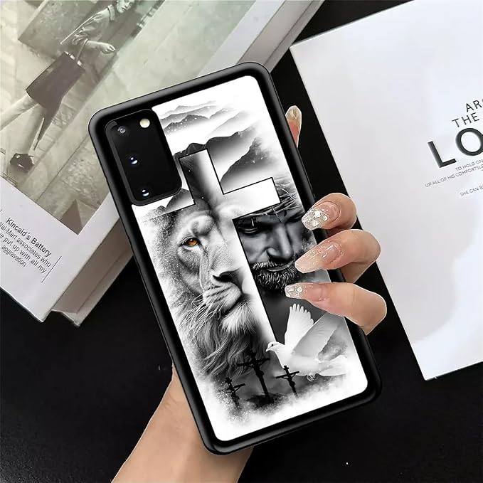 for Samsung Galaxy S20 Case, Lion Cross Jesus Christ Dove Pattern Graphic - Image 7