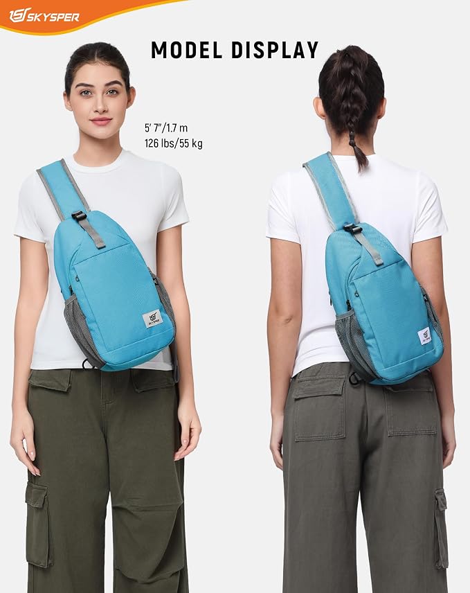 SKYSPER Sling Bag RFID Cross Body Bag Recycled Crossbody Backpack Travel Daypack - Image 6