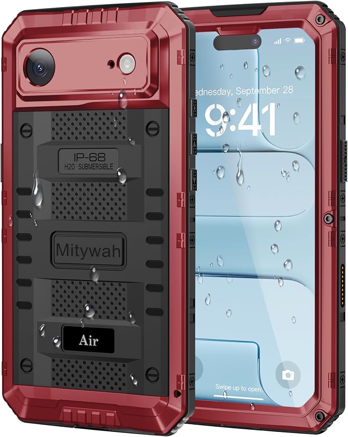 Mitywah Waterproof Case for iPhone Air, Military Grade Rugged Metal Case by Mitywah