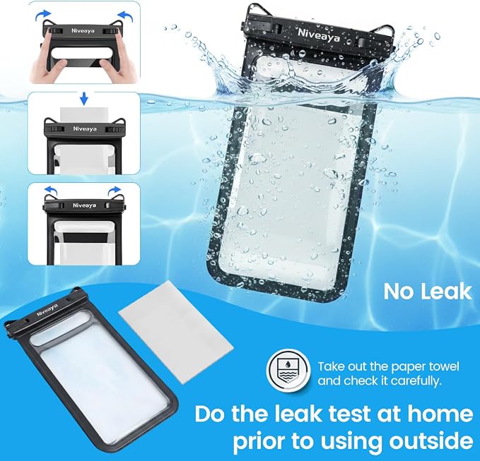 Niveaya Double Space Waterproof Phone Pouch, IPX8 Phone Case - Image 9