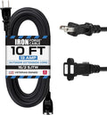 Iron Forge Cable 10 Ft Black Extension Cord, 10 Foot Extension Cord by IronForgeCable