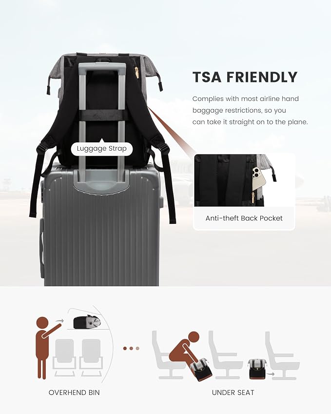 LOVEVOOK Laptop Backpack for Women, 15.6 Inch Work Laptop Bag - Image 5