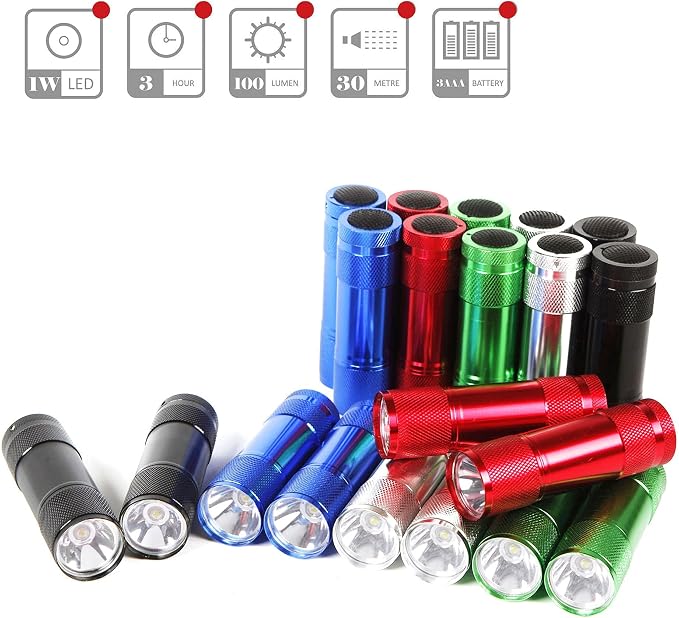 FASTPRO 20-Pack 100 Lumen Super Bright Aluminum LED Flashlights Set, - Image 7