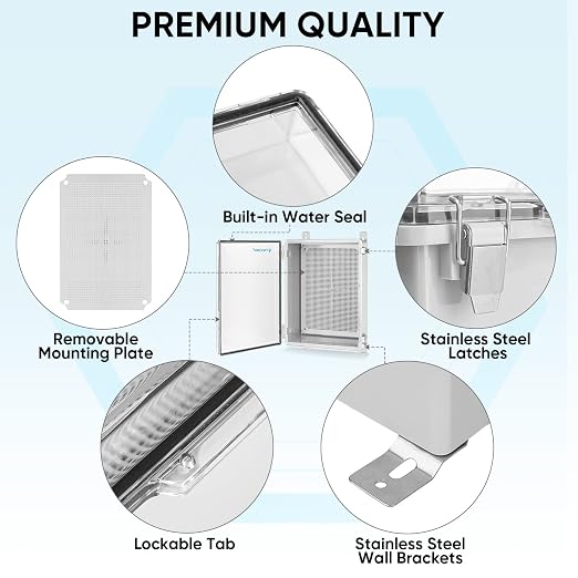 TICONN Outdoor Electrical Box Waterproof, Junction Box IP67 ABS Plastic - Image 4