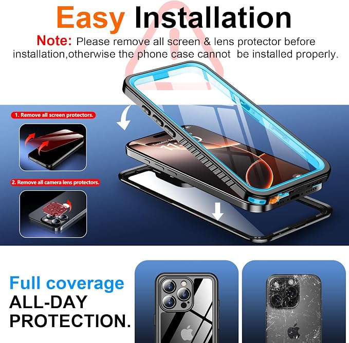 SPIDERCASE for iPhone 16 Pro Max Case Waterproof, Built-in Screen & Camera - Image 6