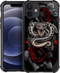 for iPhone 11 Case, Entwined Rose Snake Pattern Graphic Design Girl Boy Soft by FKBRCL4U