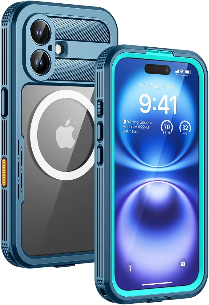 Lanhiem Magnetic for iPhone 16 Case, IP68 Waterproof Dustproof Case, Full Body by LanhiemHome