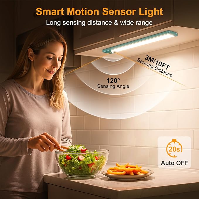 Gritin 10.2inch Under Cabinet Lighting Rechargeable 2 Pack- 3 Color Temps&5 - Image 7