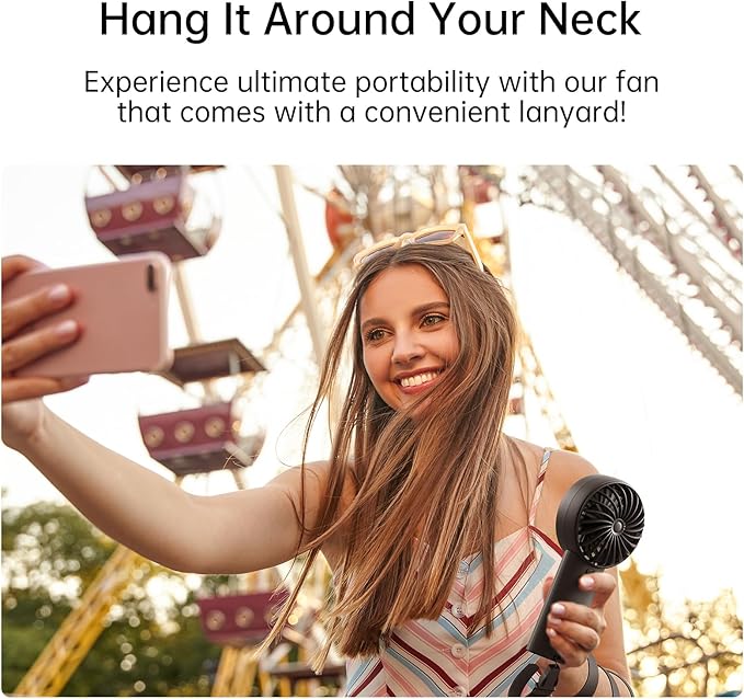 JISULIFE Handheld Portable Fan, Stronger and Longer-Lasting: 5 Speed, 5000mAh - Image 5