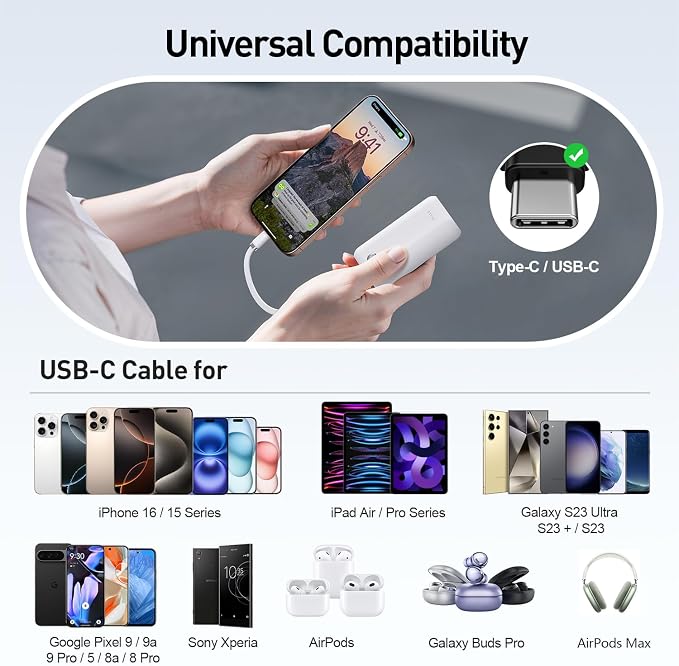 iWALK Mini Portable Charger 10, 22.5W USB-C Fast Charging Power Bank - Image 5