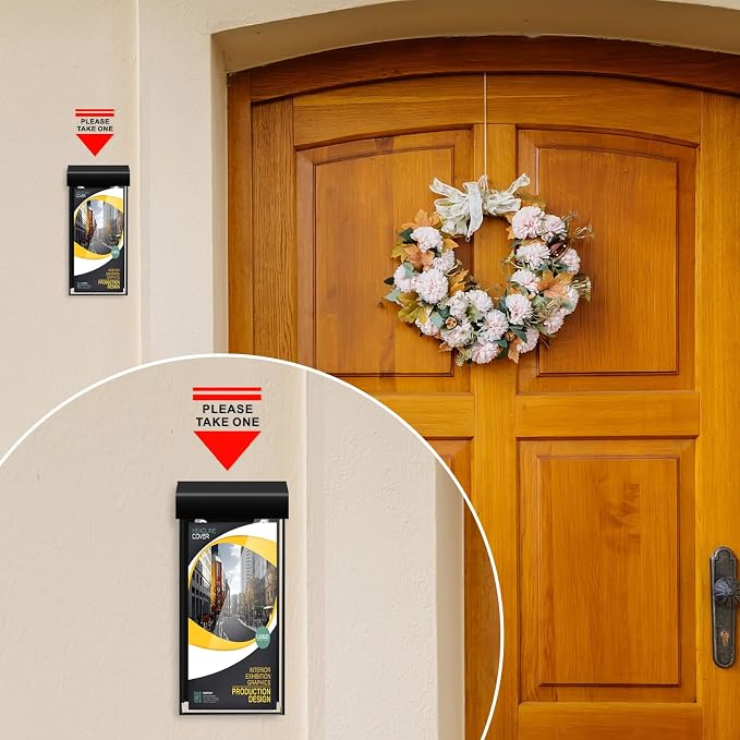 Remerry 1 Pcs Outdoor Brochure Holder 4 x 9 Inch Waterproof Wall Mount - Image 7