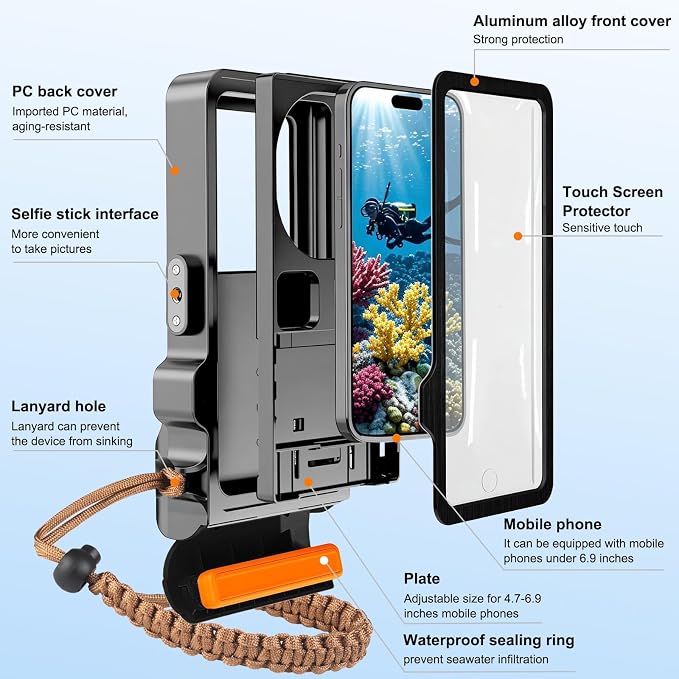 33ft Snorkeling Phone Case, Gen 4 IP68 Waterproof Housing - Image 4