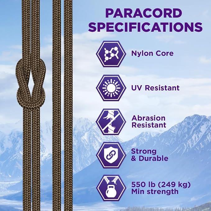 TECEUM Reflective Paracord Rope 1000 – 1000ft/200ft/100ft/50ft – 40+ Colors – - Image 3