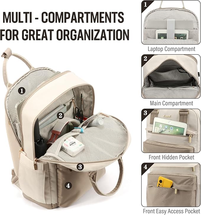 LOVEVOOK Laptop Backpack for Women 15.6 Inch Laptop Bag - Image 3
