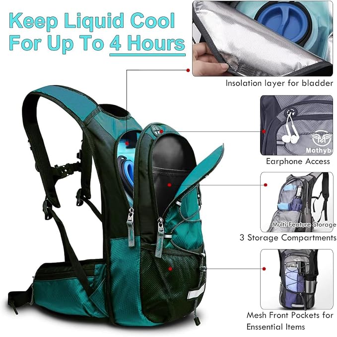 Mothybot Hydration Pack, Insulated Hydration Backpack - Image 2