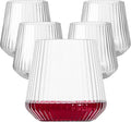 Lueumxc 20 Pack Plastic Ribbed Wine Glasses, 14Oz Origami Disposable Wine by Lueumxc