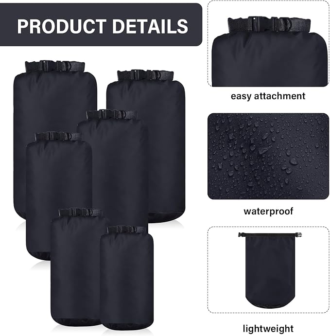 6 Pcs Waterproof Dry Bag Sack Lightweight Outdoor Dry Bags 35 L, 20 L, 15 L - Image 3