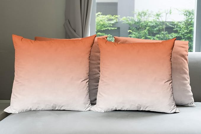 Ambesonne Ombre Decorative Throw Pillow Case Pack of 4, Scorching Sunset in The by Ambesonne