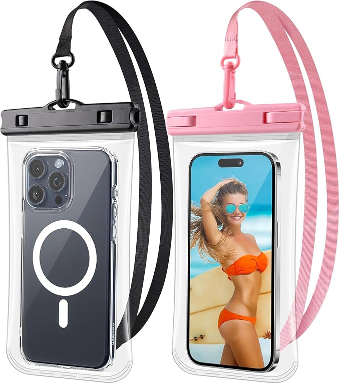 PEDVSTY 2 Pack Waterproof Phone Pouch, IPX8 Waterproof Phone Case Compatible by PEDVSTY