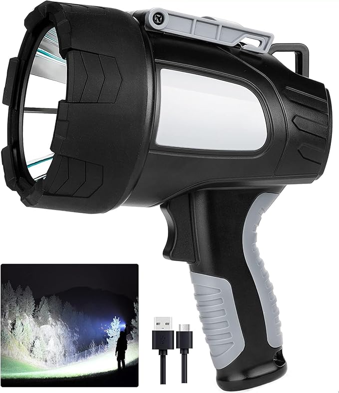 LBE Rechargeable Spotlight Outdoor, 000 Lumens Led Spotlight Flashlight by LBEFLASHLIGHT