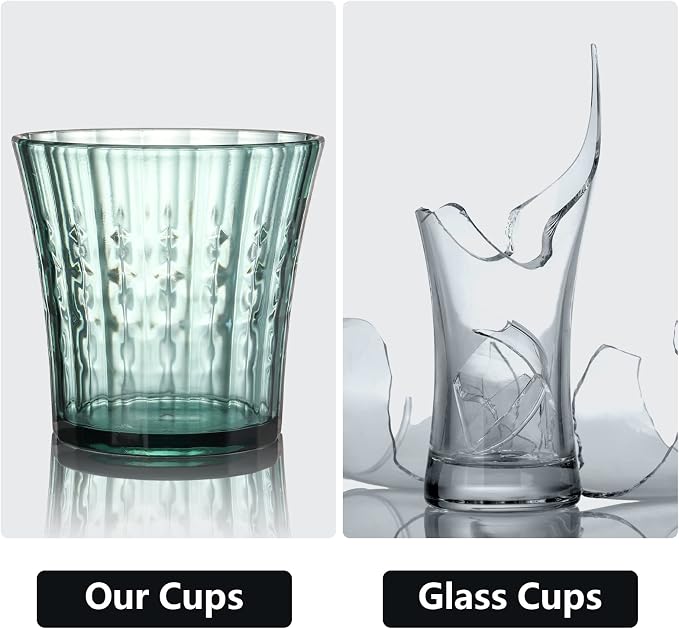 AVLA 12 Pack Plastic Water Tumblers, 10 OZ Unbreakable Acrylic Drinking Glasses - Image 5