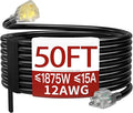 50 FT 12 Gauge Extension Cord Outdoor, Heavy Duty Weatherproof & Flame by Skrizcable
