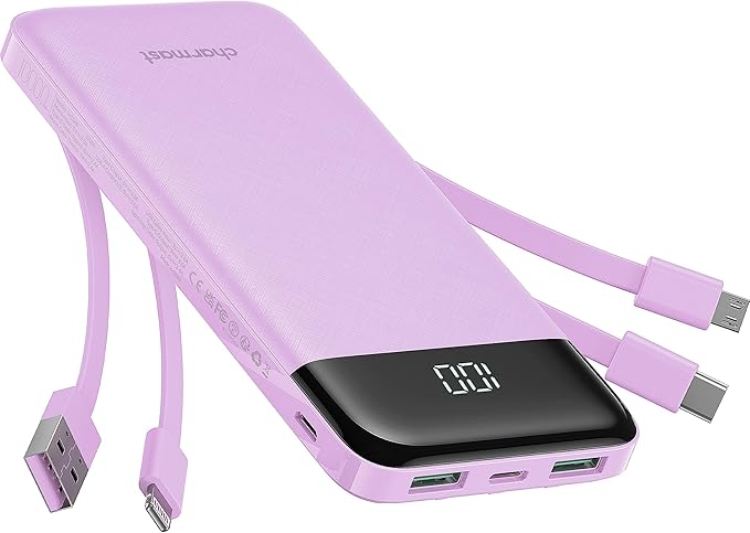 charmast Portable Charger with Built in Cables, Power Bank with Cords Wires by Charmast