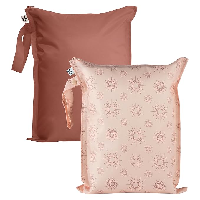 Tiny Twinkle Mess Proof Wet Bags | 2-Pack Reusable Waterproof Wet Bags by TinyTwinkle