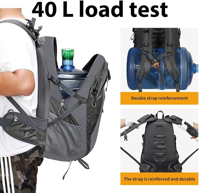FENGDONG 40L Waterproof Lightweight Hiking, Travel Backpack - Image 3