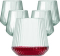 Lueumxc 40 Pack Plastic Ribbed Wine Glasses, 14Oz Origami Disposable Wine by Lueumxc