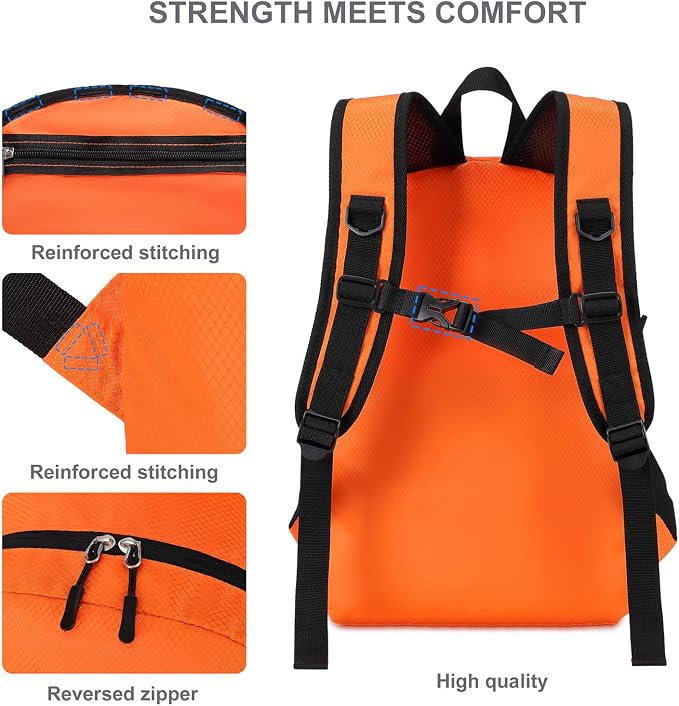 Lightweight Hiking Backpack 18L Packable Foldable Small Daypack Collapsible - Image 9
