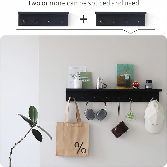 Entrance Coat Rack ，Coat Hooks, Wall-Mounted Wooden Hook Rack, Wall-Mounted - Image 7
