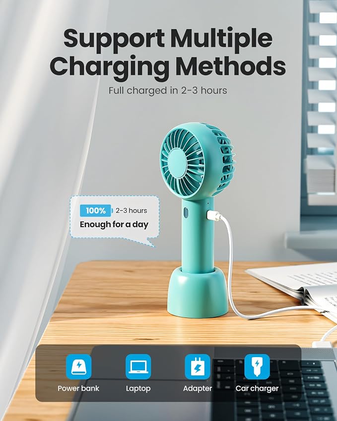 Gaiatop Mini Portable Fan, Small and Powerful, Cute Design 3 Speed Personal - Image 6