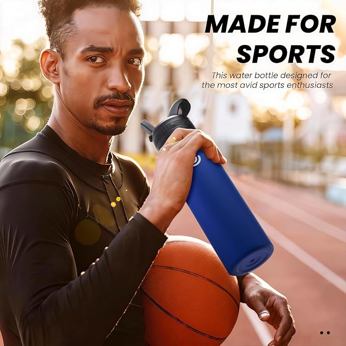 COKTIK 22oz Sports Water Bottle, Stainless Steel Water Bottle - Image 7