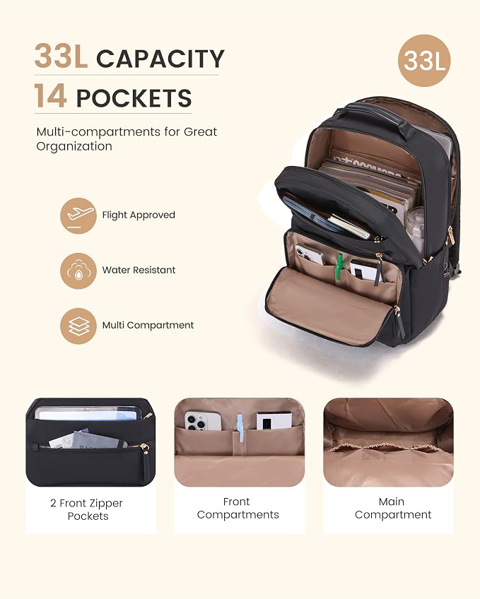 LOVEVOOK Laptop Backpack for Women, 17.3" Work Business Computer Backpack - Image 4