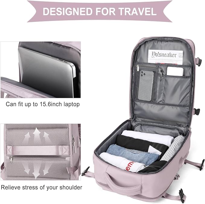 WONHOX Large Travel Backpack Carry on Flight Approved Laptop Work Business - Image 6