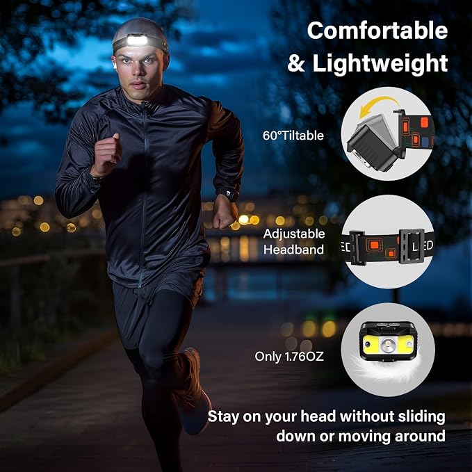 MIOISY Headlamp Rechargeable, Ultra Bright LED Head Lamp Flashlight - Image 5