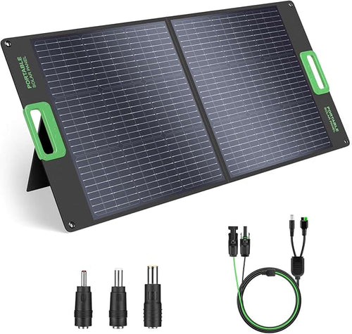 100W Portable Solar Panel for Power Station Generator, 23.5% High Efficiency by GRECELLPOWERSTATION
