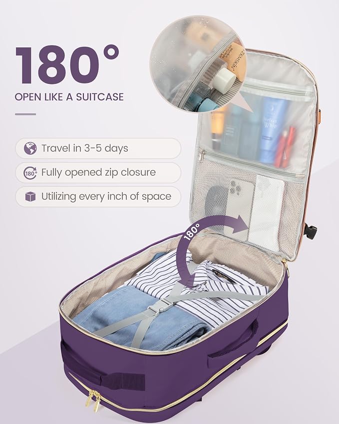 LOVEVOOK Travel Backpack for Women & Men 50L, Airline Approved Carry On - Image 2