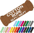 TECEUM Cotton Rope 3/16” – 50 FT – Strong All-Purpose Braided Rope – Natural by TECEUM