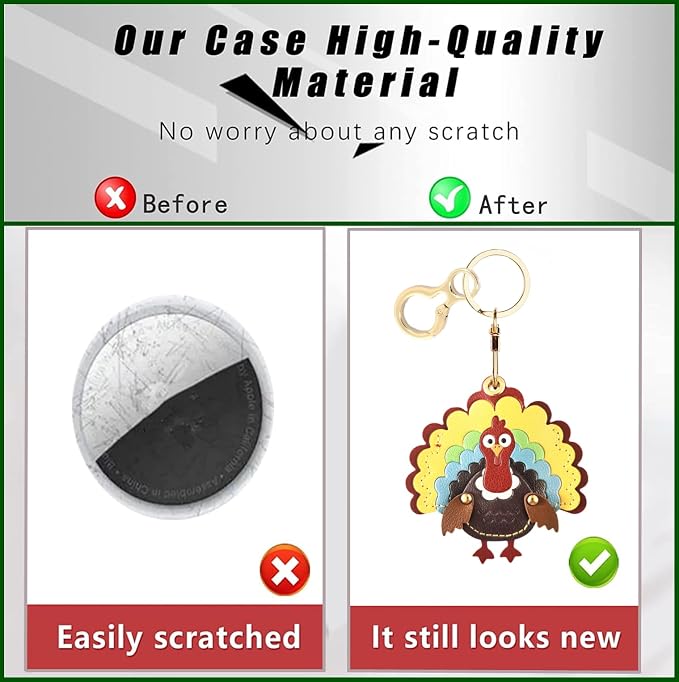 BORKUANA Leather Keychain Holder Case Compatible - Image 3