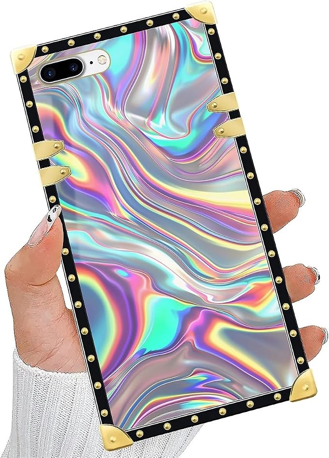 Compatible with iPhone 8 Plus 7 Plus Case, Holographic Abstract Iridescent - Image 5