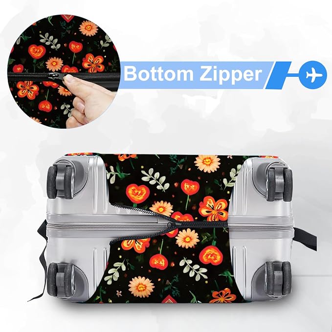 ANNA QUEEN Flowers Floral Travel Luggage Cover -Spring Stretchable Airplane - Image 5